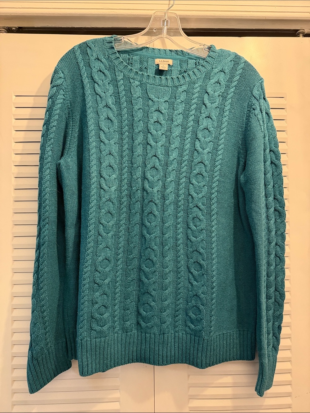 Teal L.L. Bean Fisherman Sweater, size L